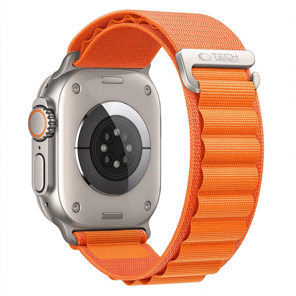 Dirželis Tech-Protect Nylon Pro Apple Watch 8 / 9 / 10 / 11 / 12 / SE / Ultra (44 / 45 / 46 / 49 mm), oranžinis -- Apple...