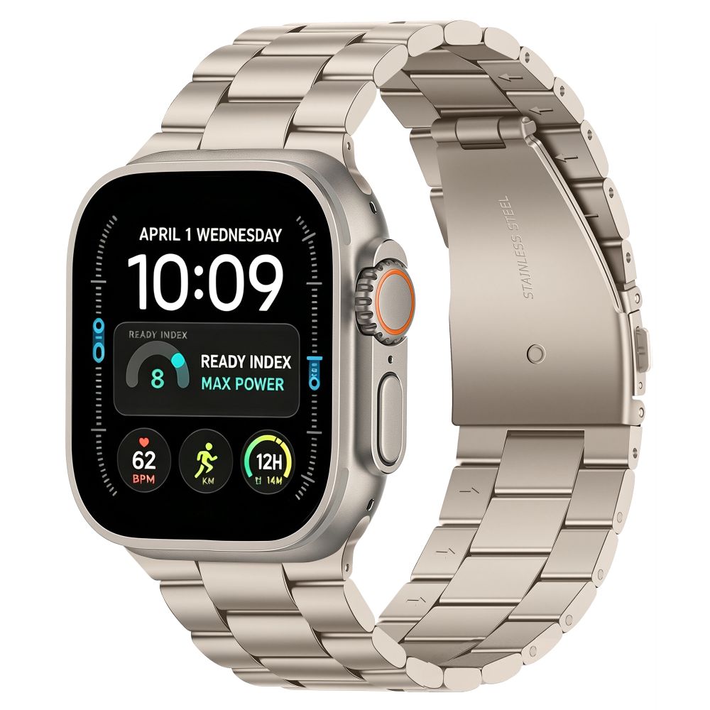 Dirželis Tech-Protect Stainless Apple Watch 8 / 9 / 10 / 11 / 12 / SE / Ultra (44 / 45 / 46 / 49 mm), Starlight...