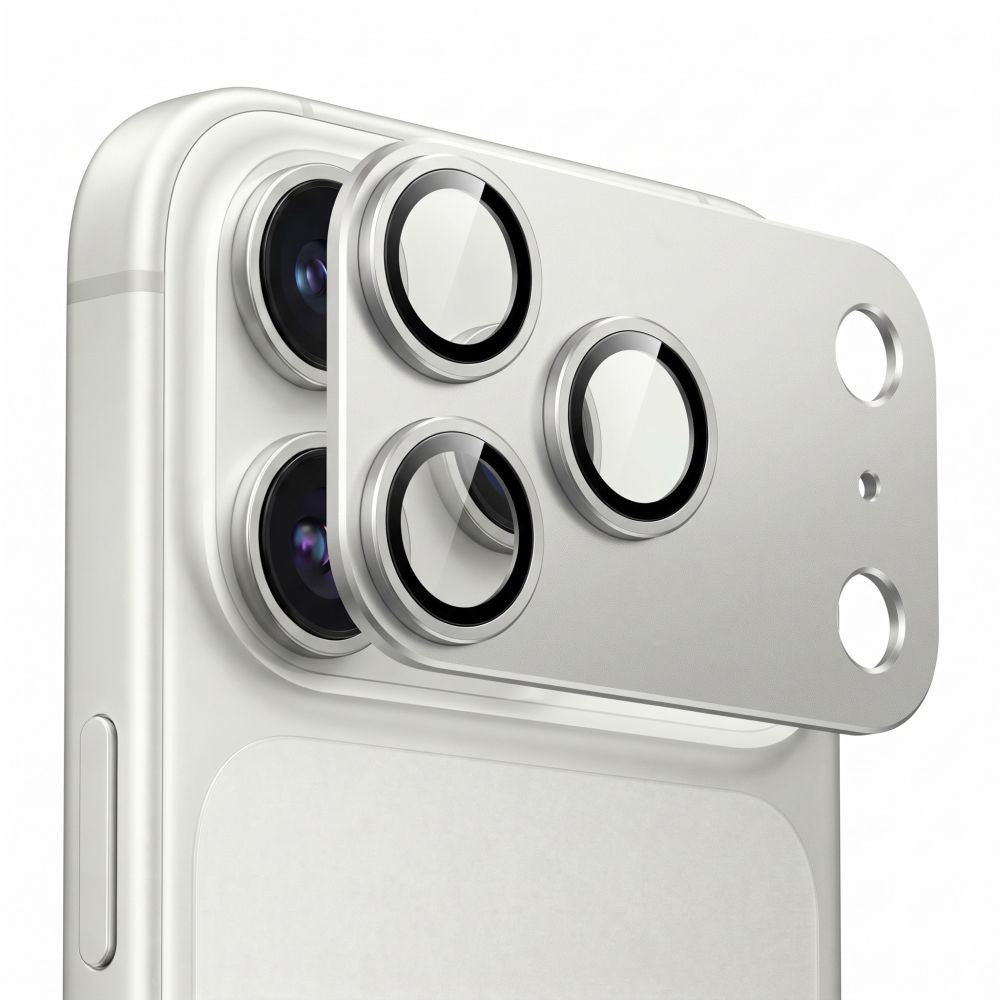 Kameros apsauginis stiklas Tech-Protect Camfull Fit+ iPhone 18 Pro, sidabrinis -- iPhone 18 Pro