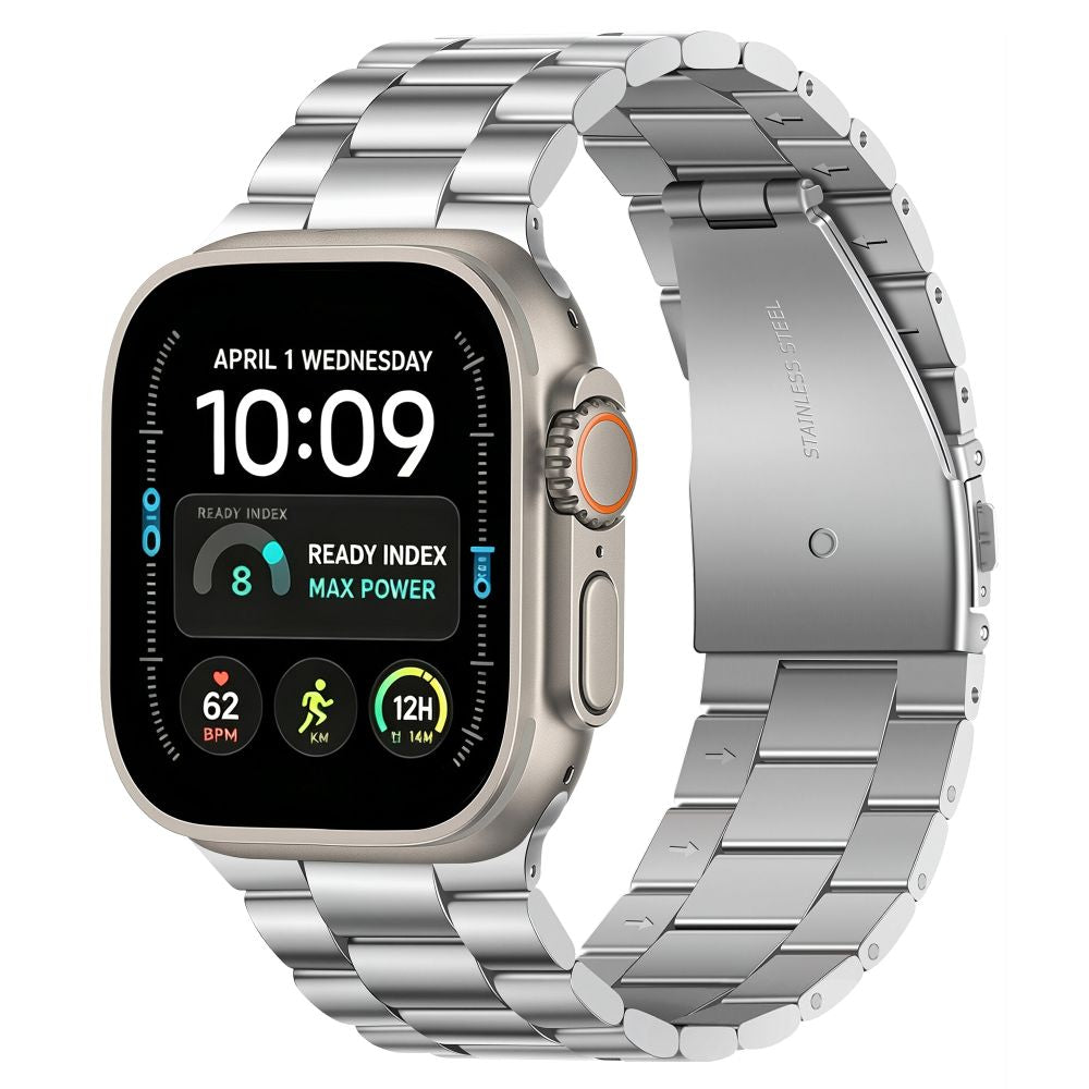 Dirželis Tech-Protect Stainless Apple Watch 8 / 9 / 10 / 11 / 12 / SE / Ultra (44 / 45 / 46 / 49 mm), sidabrinis -- Apple...