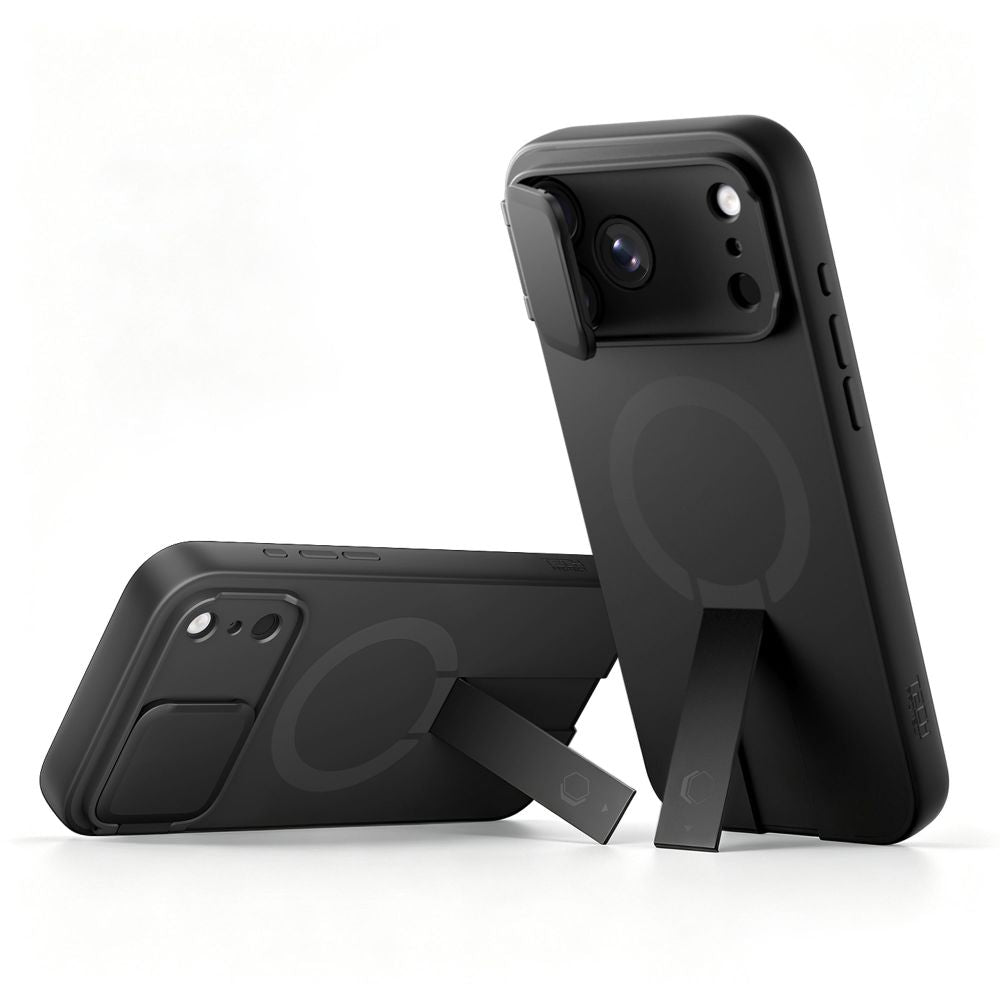 Dėklas Tech-Protect Kevlar Aura MagSafe iPhone 17 Pro / 18 Pro, juodas -- iPhone 17 Pro, iPhone 18 Pro