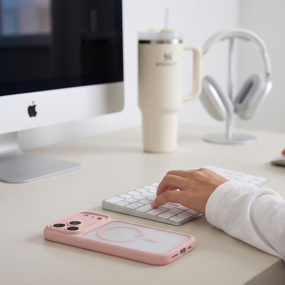 Dėklas Tech-Protect MagPeak MagSafe CC iPhone 17 Pro Max / 18 Pro Max, matinis rožinis -- iPhone 17 Pro Max, iPhone 18...