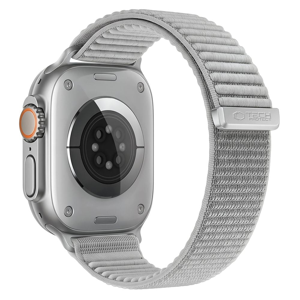 Dirželis Tech-Protect NylonLoop Apple Watch 8 / 9 / 10 / 11 / 12 / SE / Ultra (44 / 45 / 46 / 49 mm), šviesiai pilkas --...