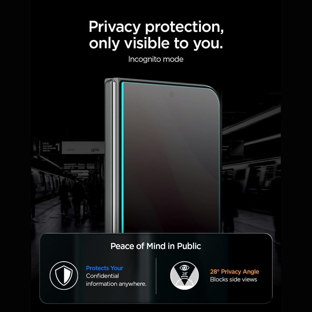 Apsauginis stiklas su privatumo filtru Spigen Glas.tR EZ Fit Pro AC HD Privacy iPhone Duo -- iPhone Duo