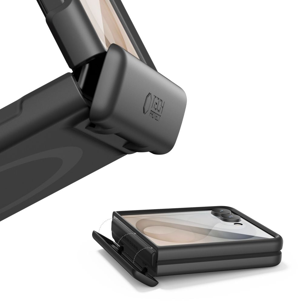 Dėklas Tech-Protect Kevlar Aura MagSafe Galaxy Z Flip 8, juodas -- Galaxy Z Flip 8