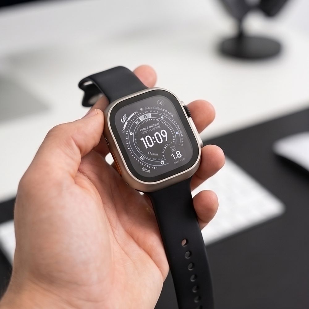 Dėklų rinkinys Tech-Protect Defense Apple Watch Ultra 1 / 2 / 3 / 4 (49 mm), 2 vnt., titano spalvos ir skaidrus -- Apple...