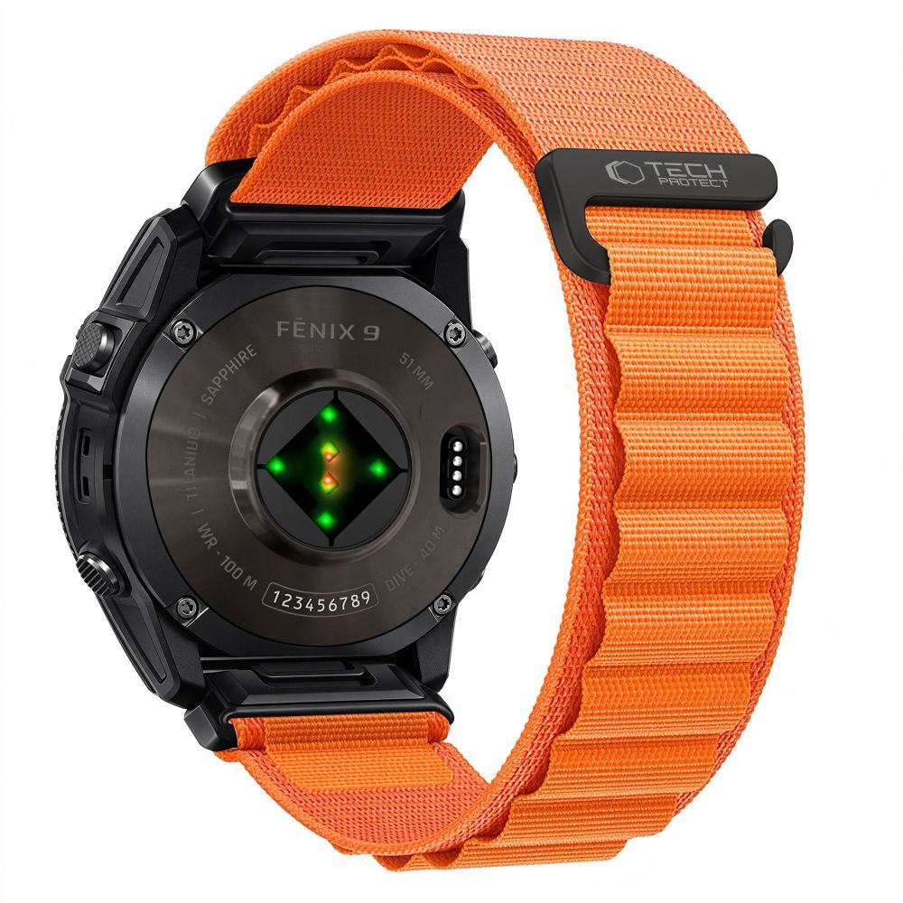 Dirželis Tech-Protect Nylon Pro Garmin Fenix 5X / 5X Plus / 6X / 6X Pro / 7X / 8 / 8 Pro / 9 / 9 Pro (47 mm), oranžinis...