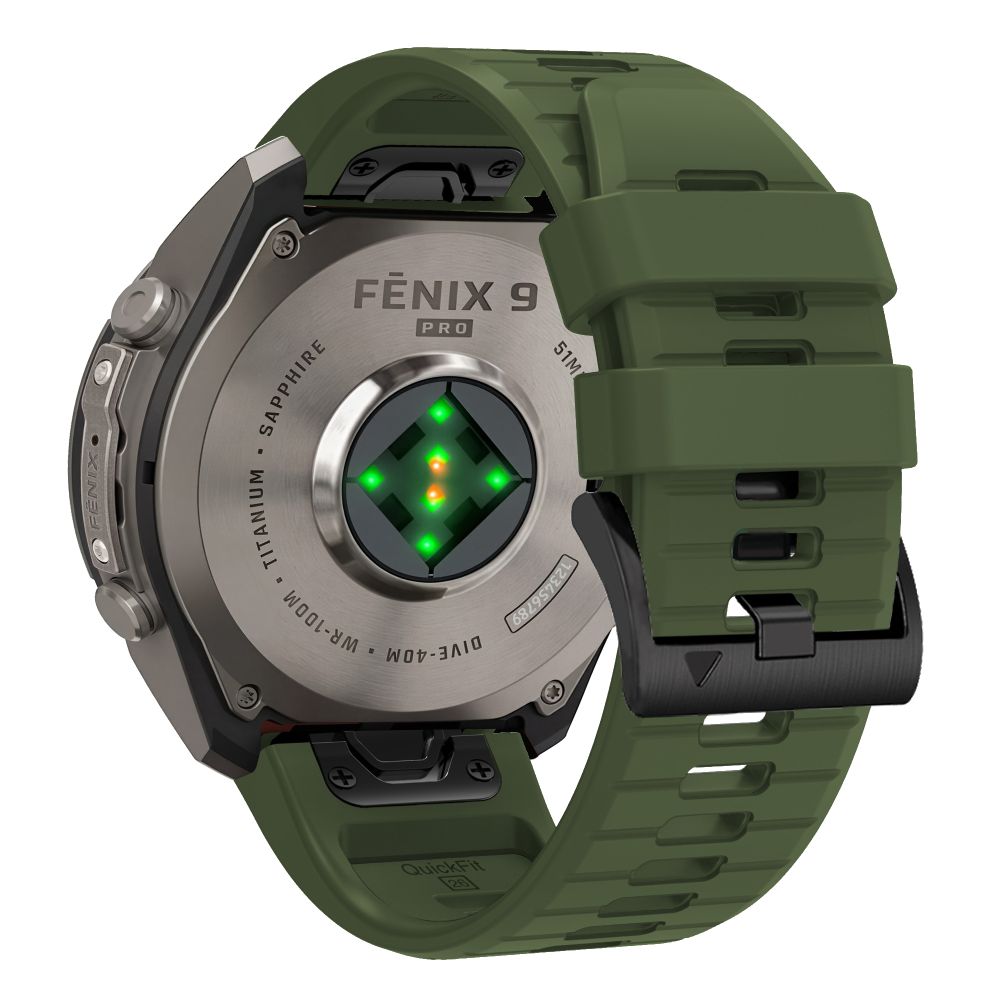 Dirželis Tech-Protect Silicone Garmin Fenix 5 / 6 / 6 Pro / 7 / 8 / 8 Pro / E / 9 / 9 Pro (47 mm), žalias -- Garmin Fenix...