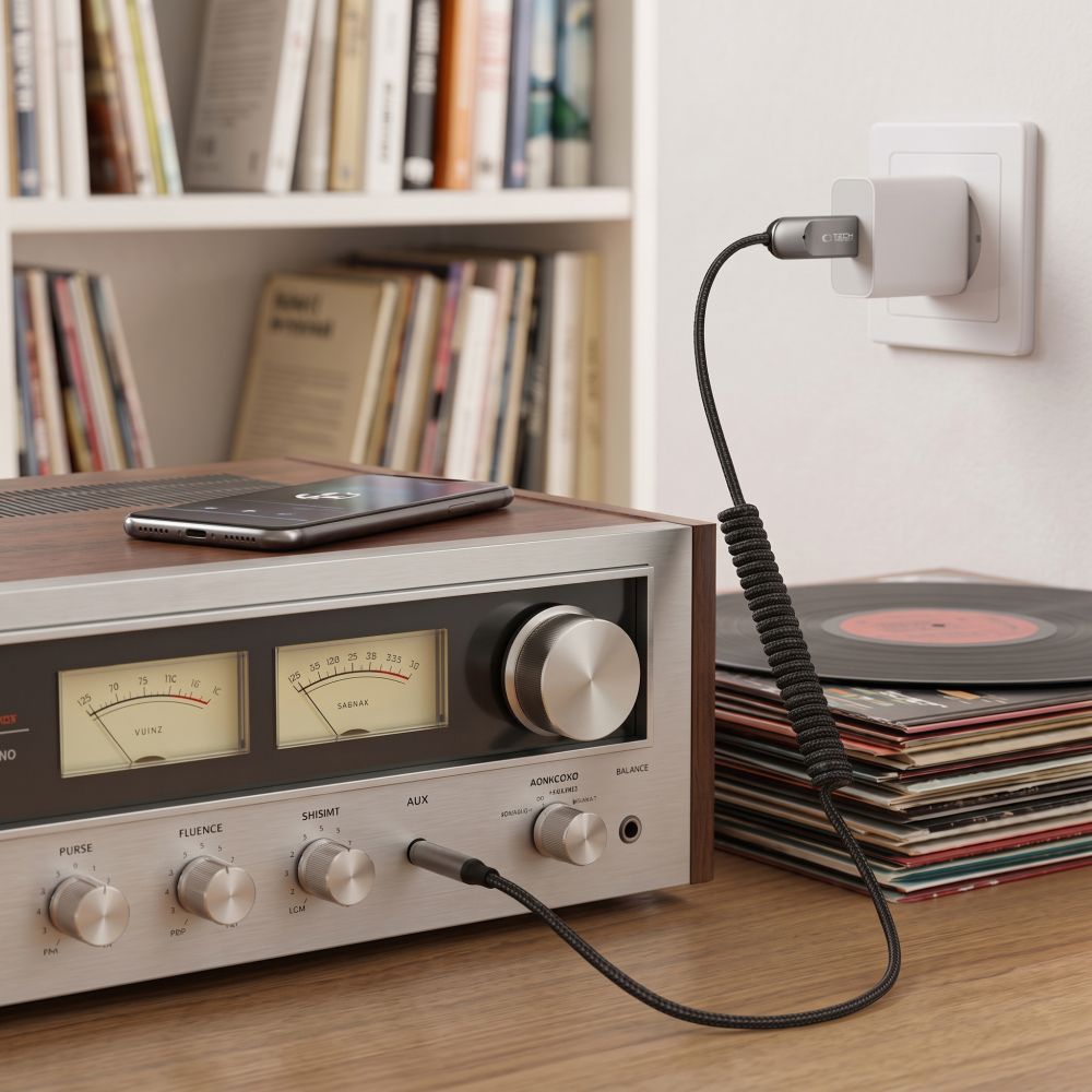 Adapteris Tech-Protect Ultraboost AU04 Bluetooth 6.0 AUX, pilkas -- Uncategorized