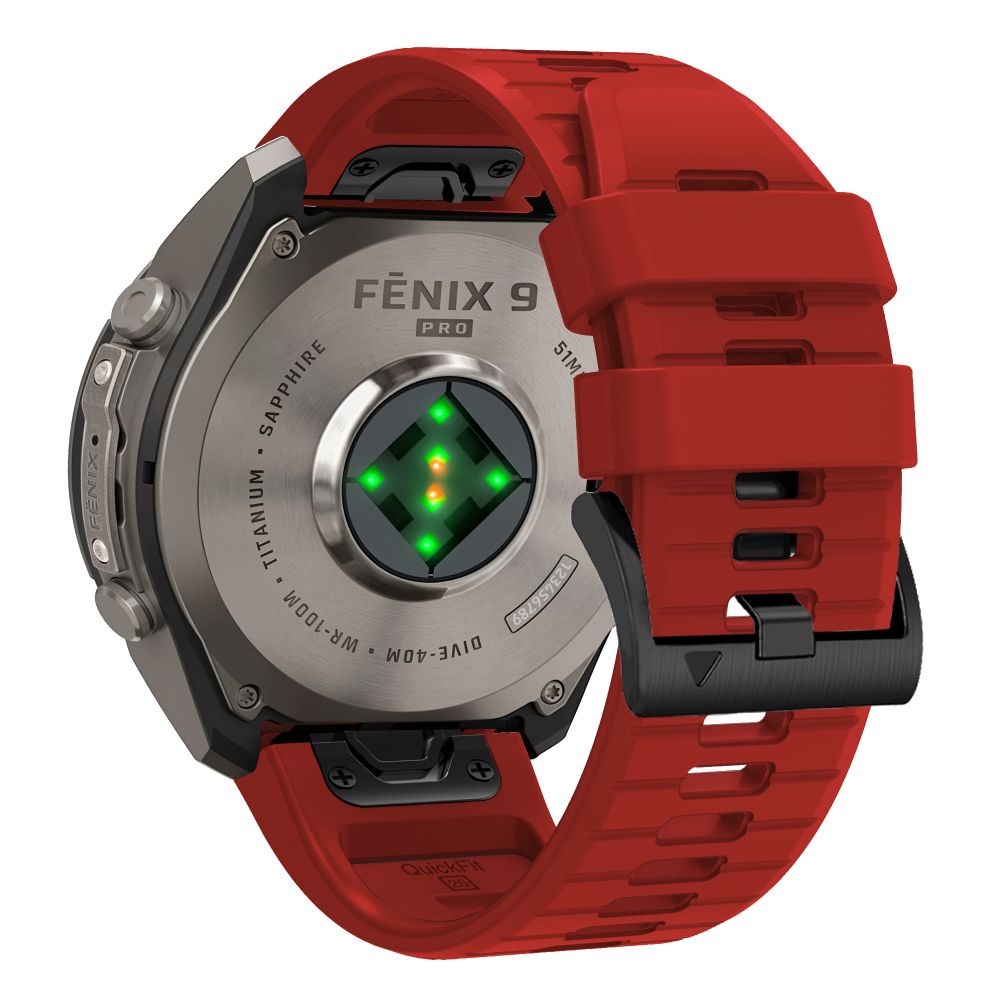 Dirželis Tech-Protect Silicone Garmin Fenix 5 / 6 / 6 Pro / 7 / 8 / 8 Pro / E / 9 / 9 Pro (47 mm), tamsiai raudonas --...