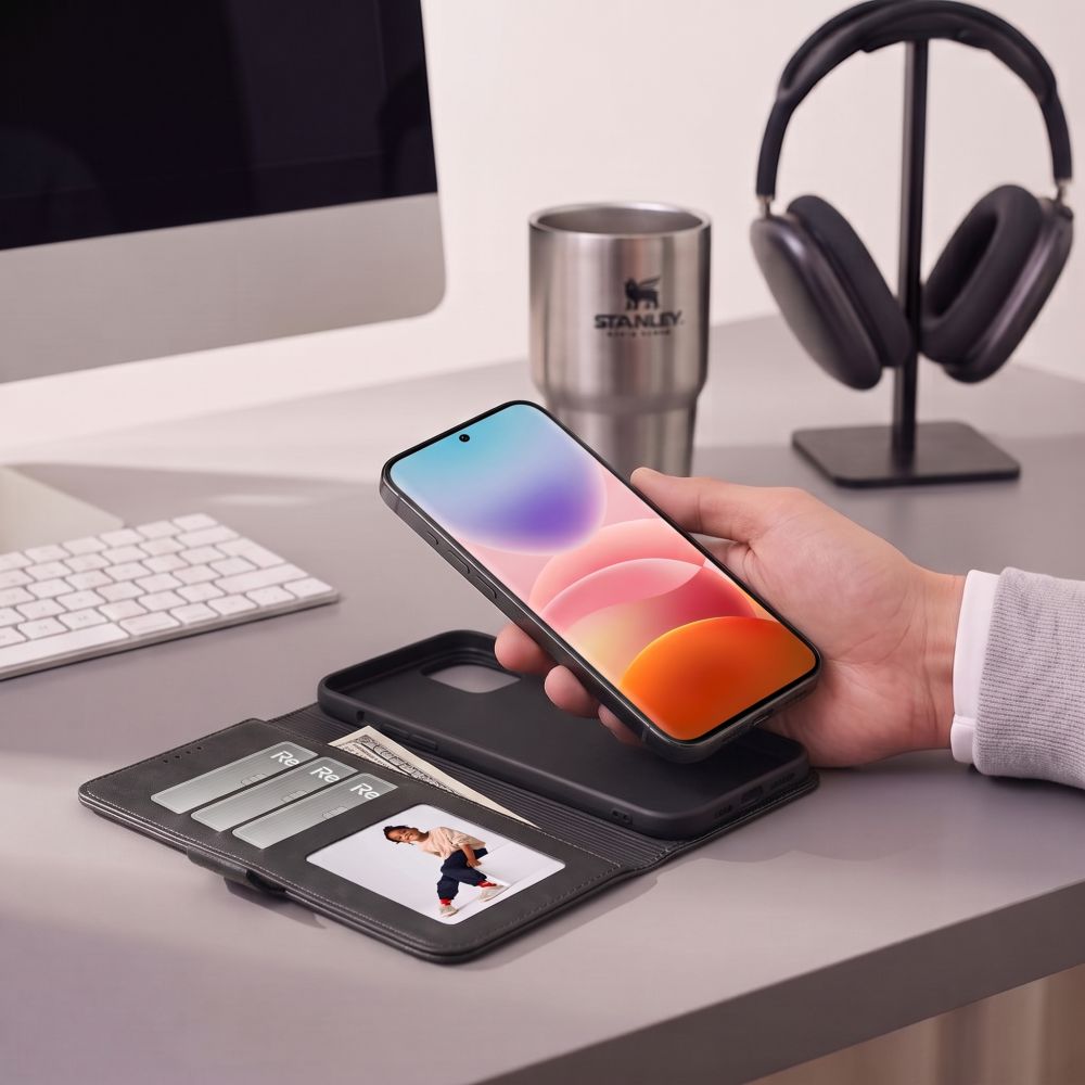 Dėklas Tech-Protect Wallet Xiaomi Redmi 17 4G / 5G, juodas -- Redmi 17 4G, Redmi 17 5G