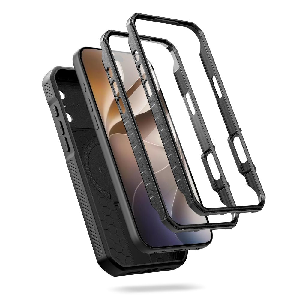 Dėklas Tech-Protect Kevlar MagSafe 2-Set iPhone 17 Pro / 18 Pro, juodas -- iPhone 17 Pro, iPhone 18 Pro