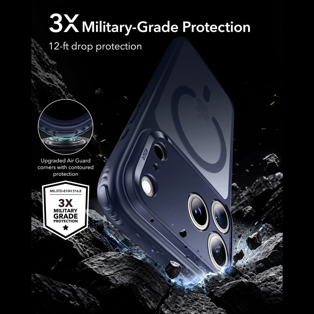 Dėklas ESR Classic Hybrid MagSafe iPhone 17 Pro Max / 18 Pro Max, matinis mėlynas -- iPhone 17 Pro Max, iPhone 18 Pro Max