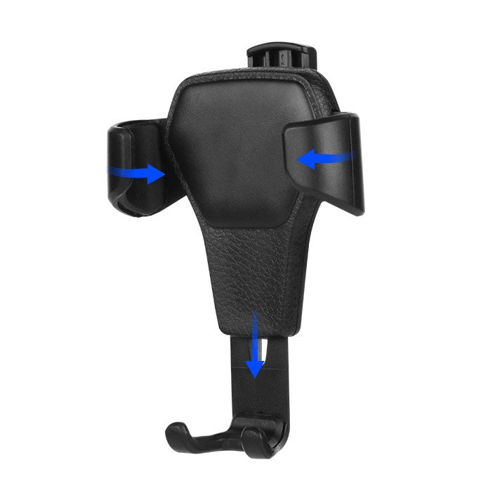 Automobilinis laikiklis H01 gravitacinis ventiliacijos grotelėms, juodas