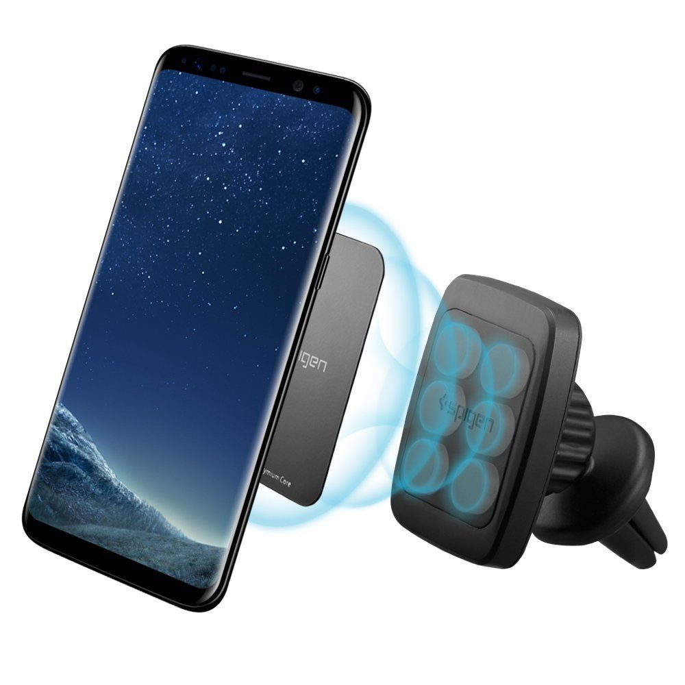 Spigen magnetinis automobilinis telefono laikiklis H12 oro angai, juodas