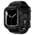Spigen Rugged Armor Pro dėklas su dirželiu Apple Watch 44/45 mm – juodas