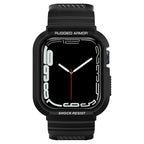 Spigen Rugged Armor Pro dėklas su dirželiu Apple Watch 44/45 mm – juodas