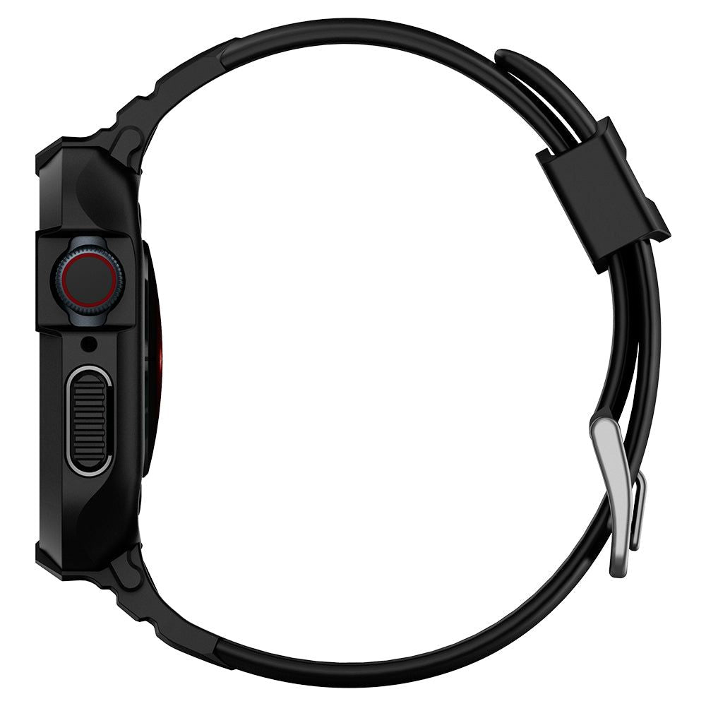 Spigen Rugged Armor Pro dėklas su dirželiu Apple Watch 44/45 mm – juodas