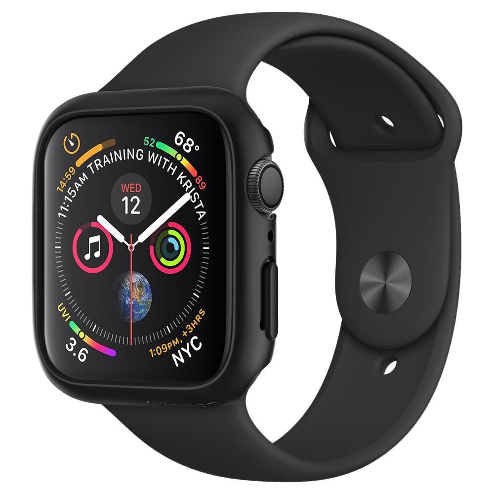Spigen Thin Fit dėklas Apple Watch 44 mm (4/5/6/SE) – juodas