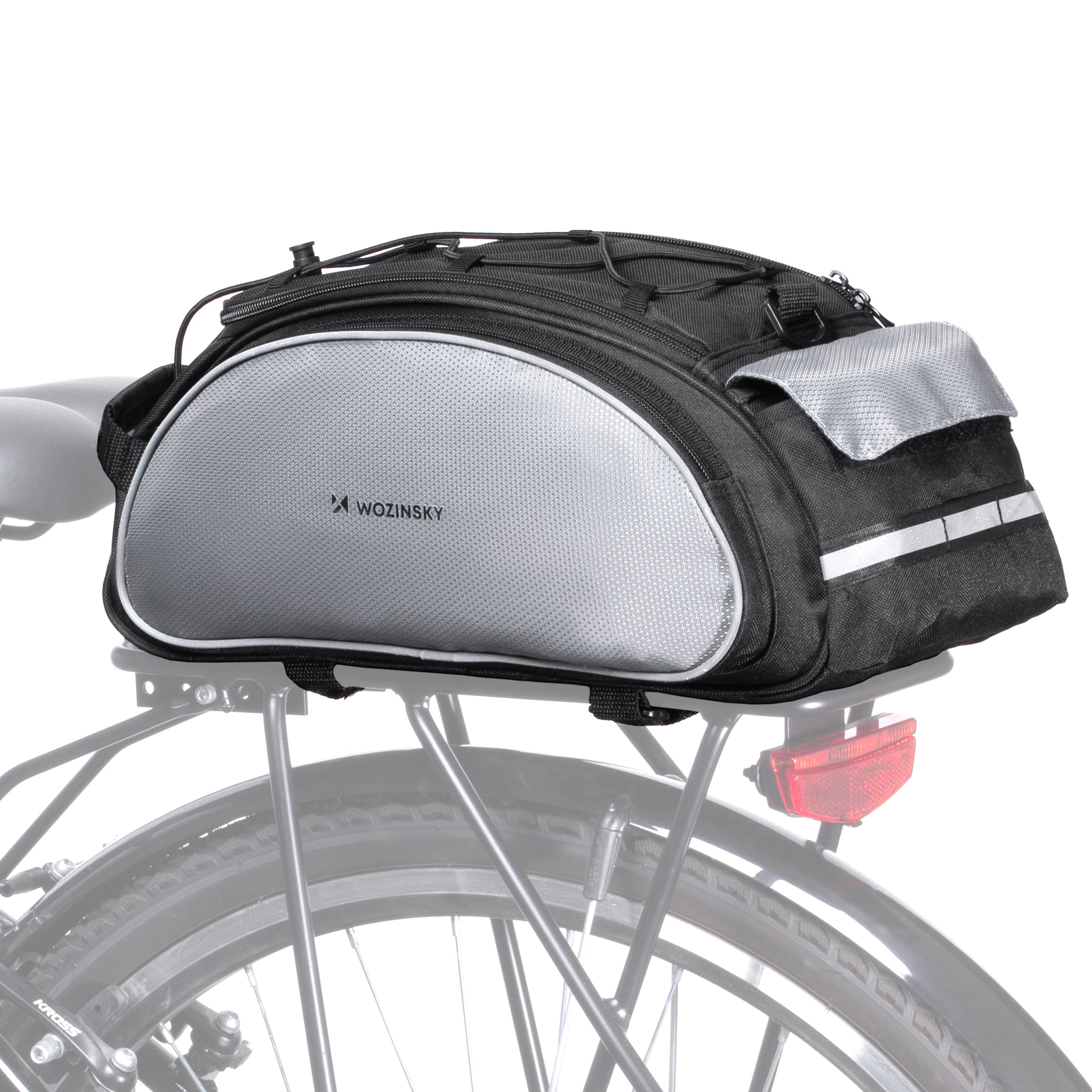 Wozinsky 13L dviračio šoninis krepšys su diržu - juoda (WBB1BK) -- Bicycle Bags