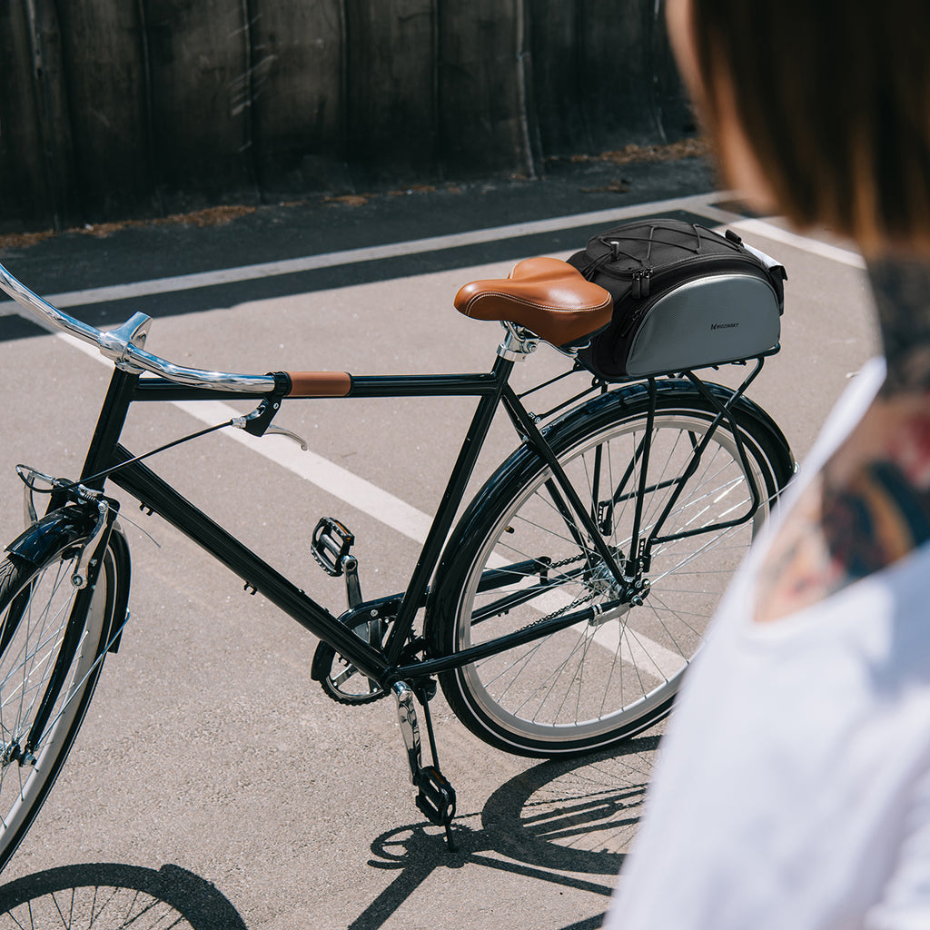 Wozinsky 13L dviračio šoninis krepšys su diržu - juoda (WBB1BK) -- Bicycle Bags