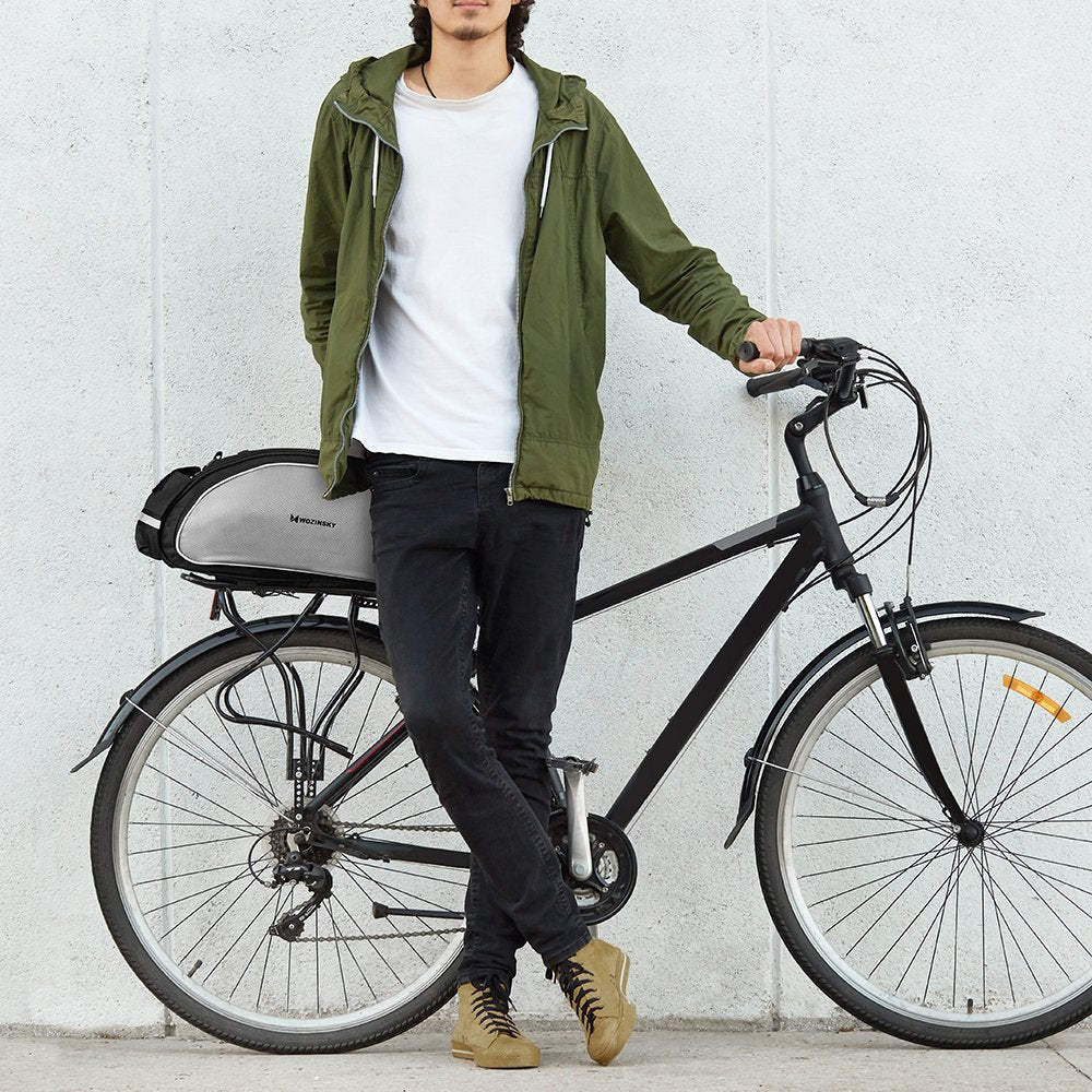 Wozinsky 13L dviračio šoninis krepšys su diržu - juoda (WBB1BK) -- Bicycle Bags