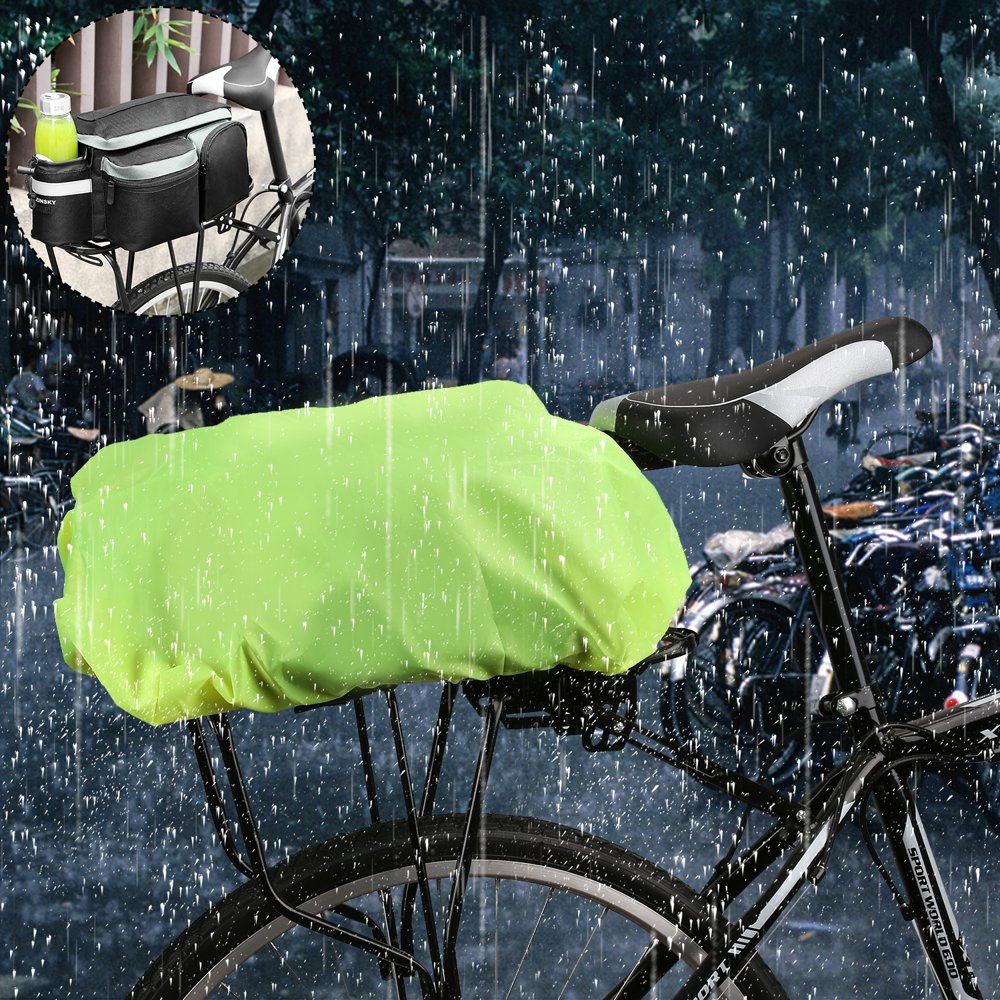 Wozinsky universali nepralaidžia vandens lietaus danga dvigubam bagažo krepšiui arba kuprinei žalia (WBB5YW) -- Bicycle...