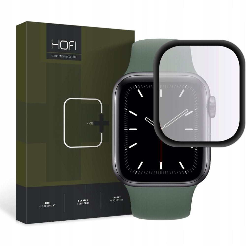 Apsauginis stiklas Hofi Hybrid Glass Apple Watch 4 / 5 / 6 / SE 1 / 2 / 3 (44mm) Juodas -- Apple Watch 4 (44mm), Apple...