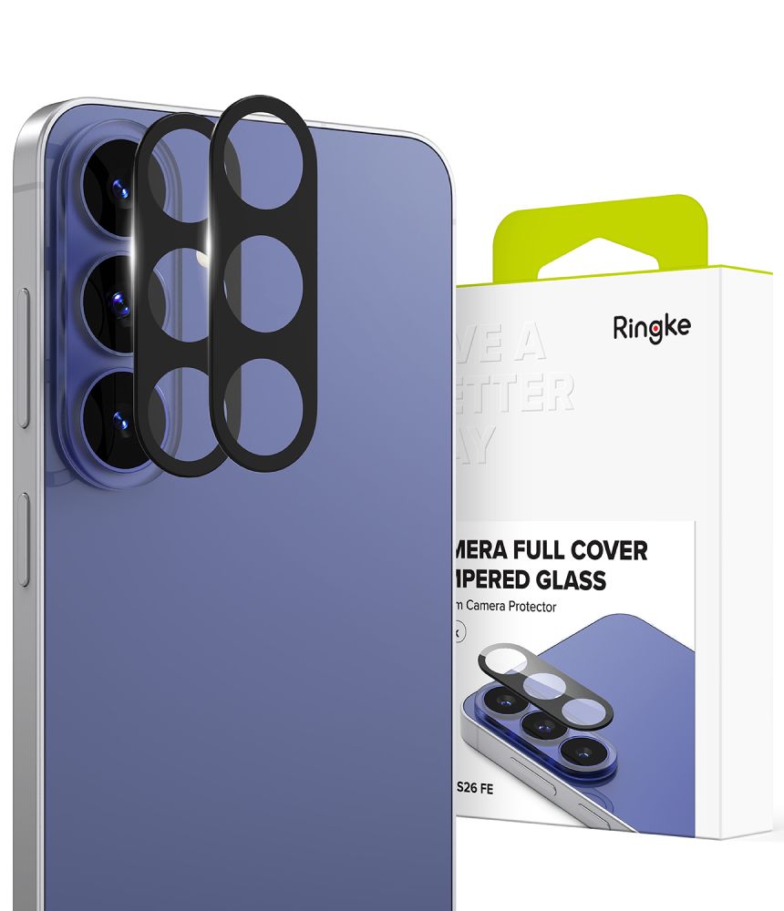 Kameros apsauginis stiklas Ringke Camera Full Cover Galaxy S26 FE 2 vnt., juodas -- Galaxy S26 FE