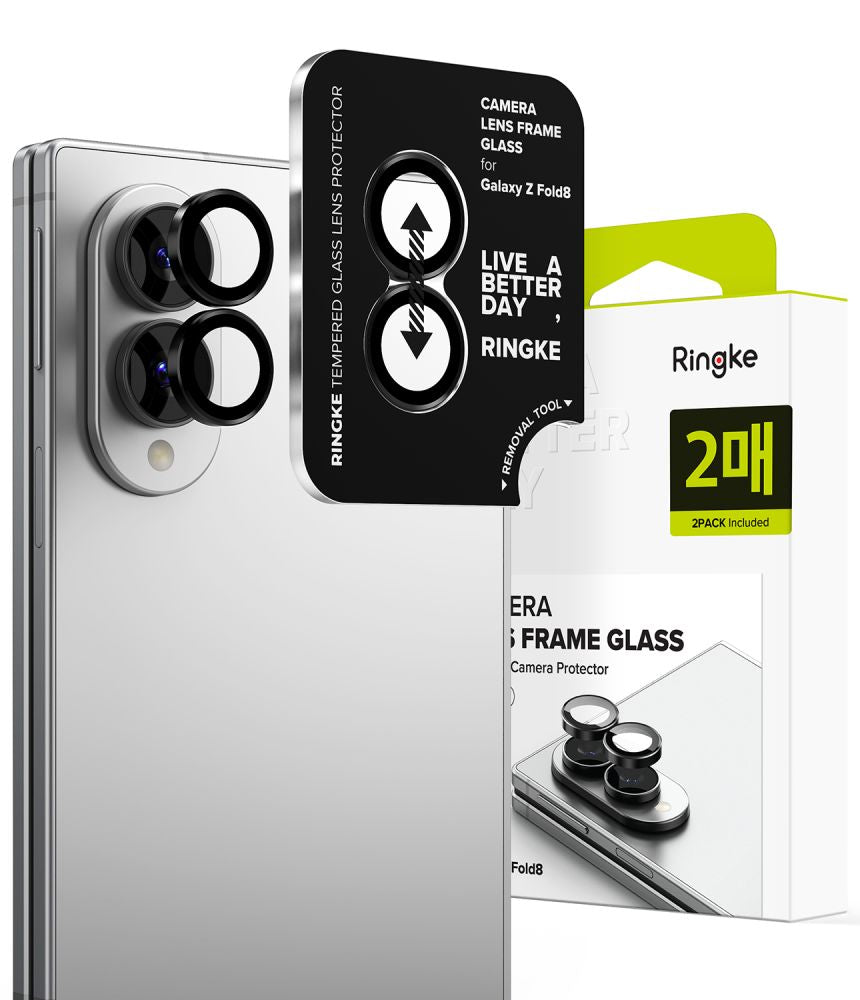Kameros apsauginis stiklas Ringke Camera Frame Galaxy Z Fold 8, 2 vnt., juodas -- Galaxy Z Fold 8