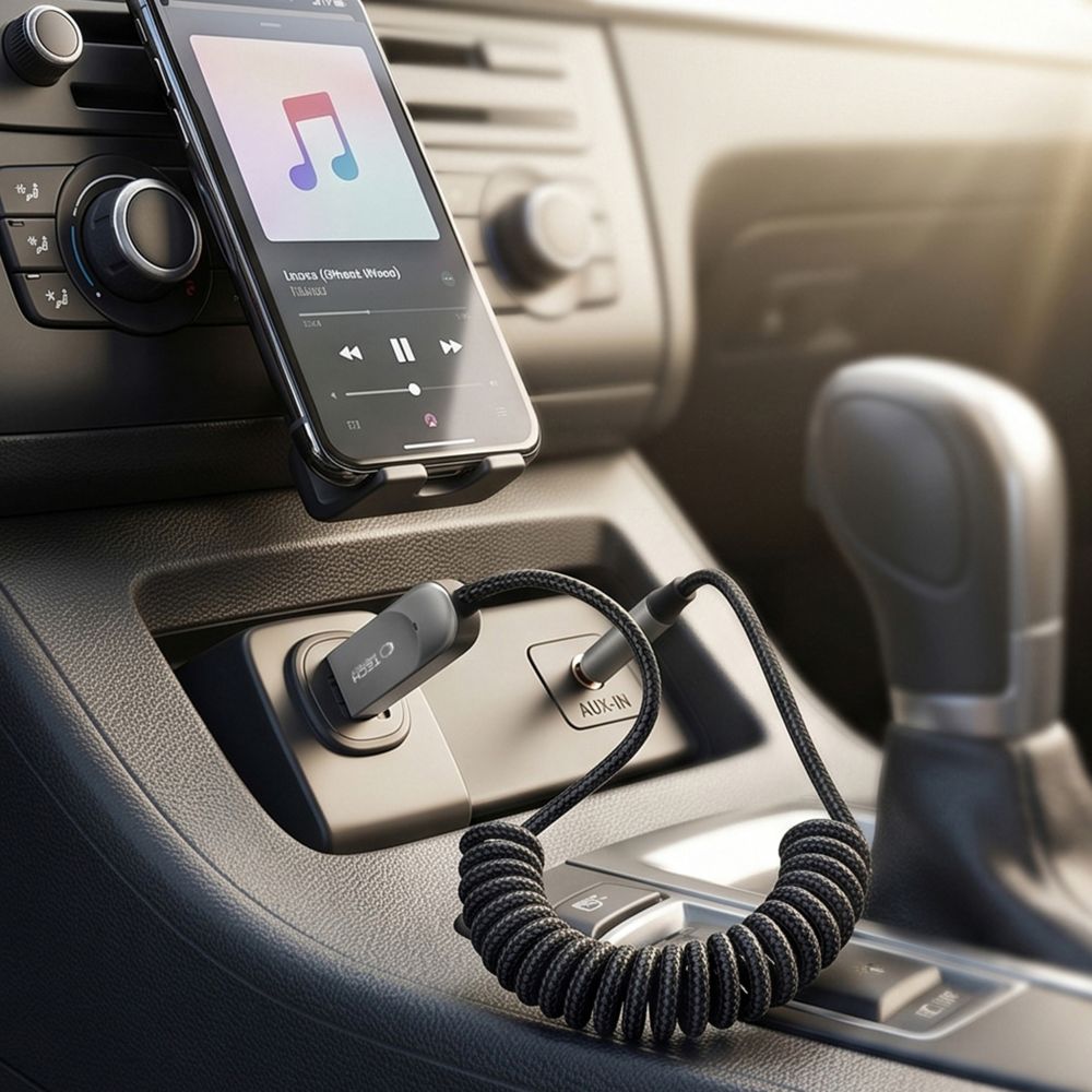 Adapteris Tech-Protect Ultraboost AU04 Bluetooth 6.0 AUX, pilkas -- Uncategorized
