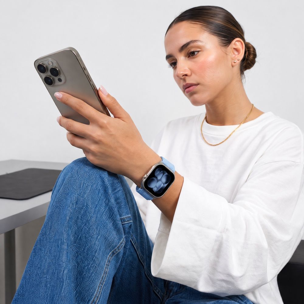 Dirželis Tech-Protect NylonLoop Apple Watch 8 / 9 / 10 / 11 / 12 / SE / Ultra (44 / 45 / 46 / 49 mm), šviesiai mėlynas --...
