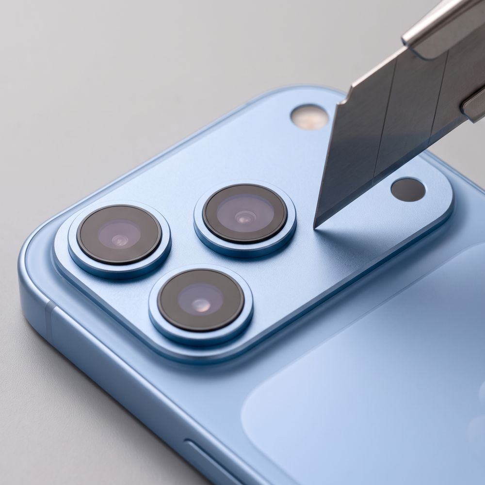 Kameros apsauginis stiklas Tech-Protect CamAlloy Fit+ iPhone 18 Pro, šviesiai mėlynas -- iPhone 18 Pro