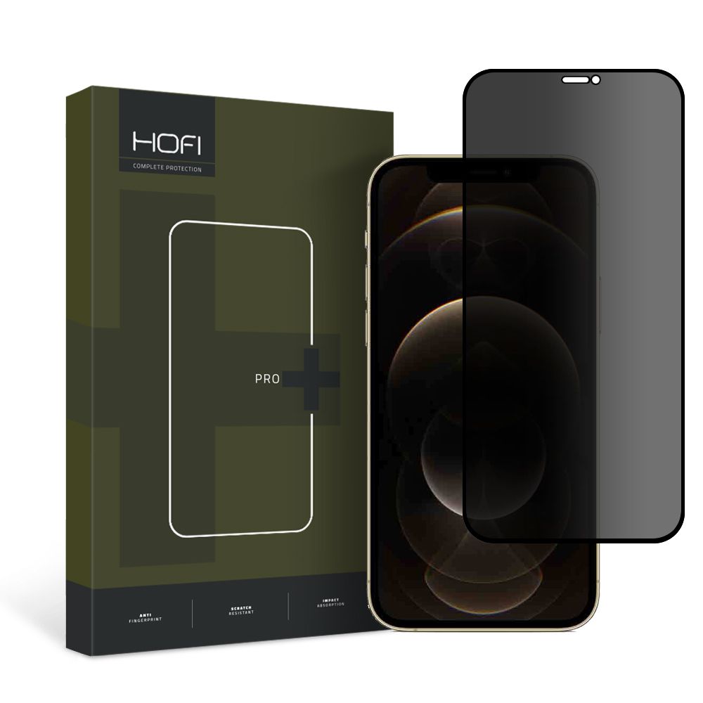 Apsauginis stiklas Hofi Anti Spy Glass Pro+ iPhone 12 / 12 Pro Privacy -- iPhone 12, iPhone 12 Pro