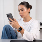 Dirželis Tech-Protect Silicone Line Apple Watch 8 / 9 / 10 / 11 / 12 / SE / Ultra (44 / 45 / 46 / 49 mm), oranžinis --...