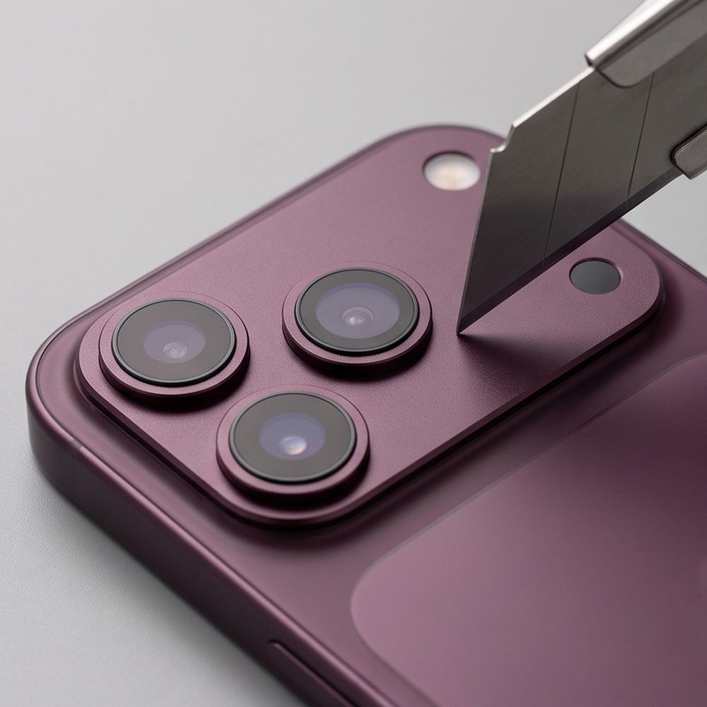 Kameros apsauginis stiklas Tech-Protect Camalloy Fit+ iPhone 18 Pro Max, bordo -- iPhone 18 Pro Max