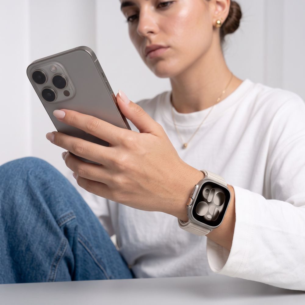 Dirželis Tech-Protect NylonLoop Apple Watch 8 / 9 / 10 / 11 / 12 / SE (40 / 41 / 42 mm), smėlio spalvos -- Apple Watch 8...