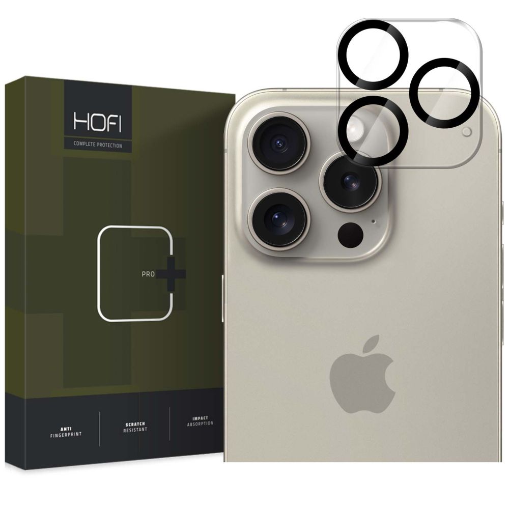 Kameros apsauginis stiklas Hofi Cam Pro+ iPhone 16 Pro / 16 Pro Max, skaidrus -- iPhone 16 Pro, iPhone 16 Pro Max