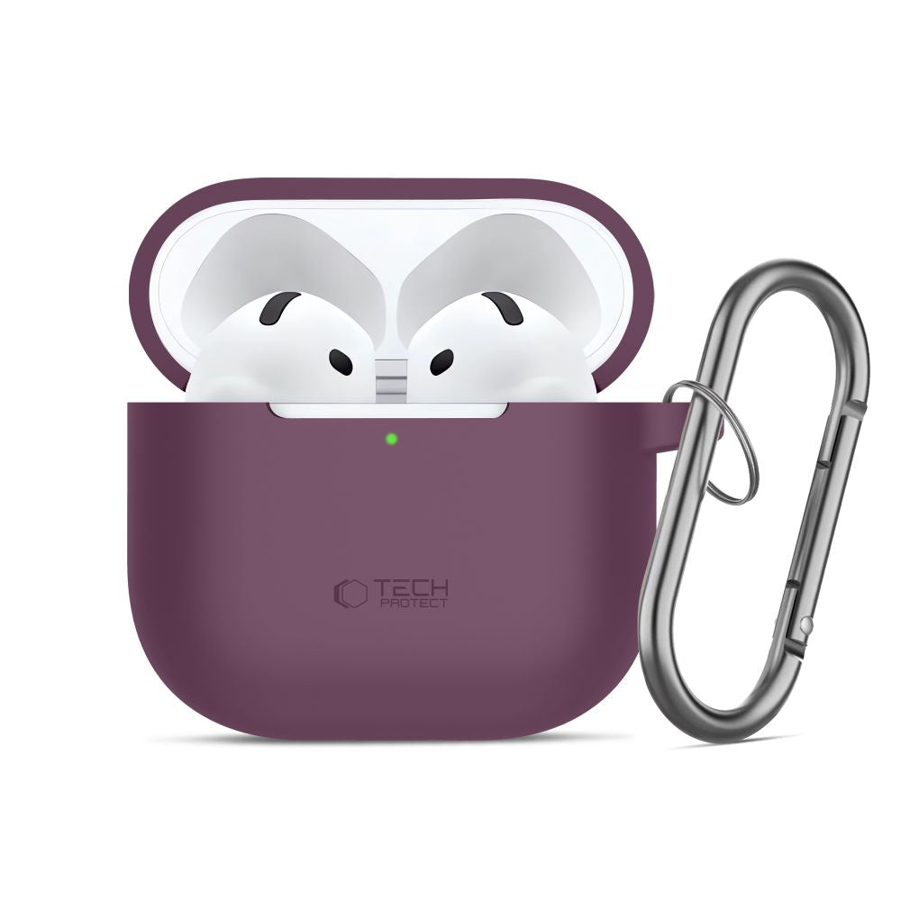 Dėklas Tech-Protect Silicone Hook AirPods 4 / 5, bordo -- AirPods 4, AirPods 5