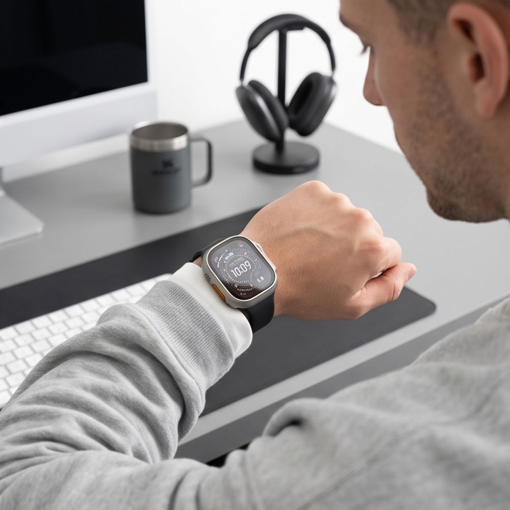 Dėklų rinkinys Tech-Protect Defense Apple Watch Ultra 1 / 2 / 3 / 4 (49 mm), 2 vnt., titano spalvos ir skaidrus -- Apple...