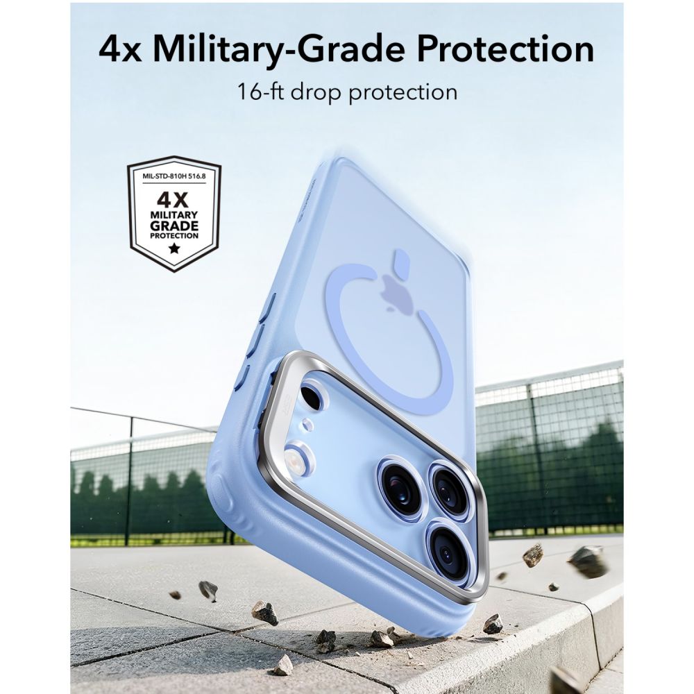 Dėklas ESR Classic Hybrid Kickstand MagSafe iPhone 17 Pro / 18 Pro, matinis šviesiai mėlynas -- iPhone 17 Pro, iPhone 18 Pro