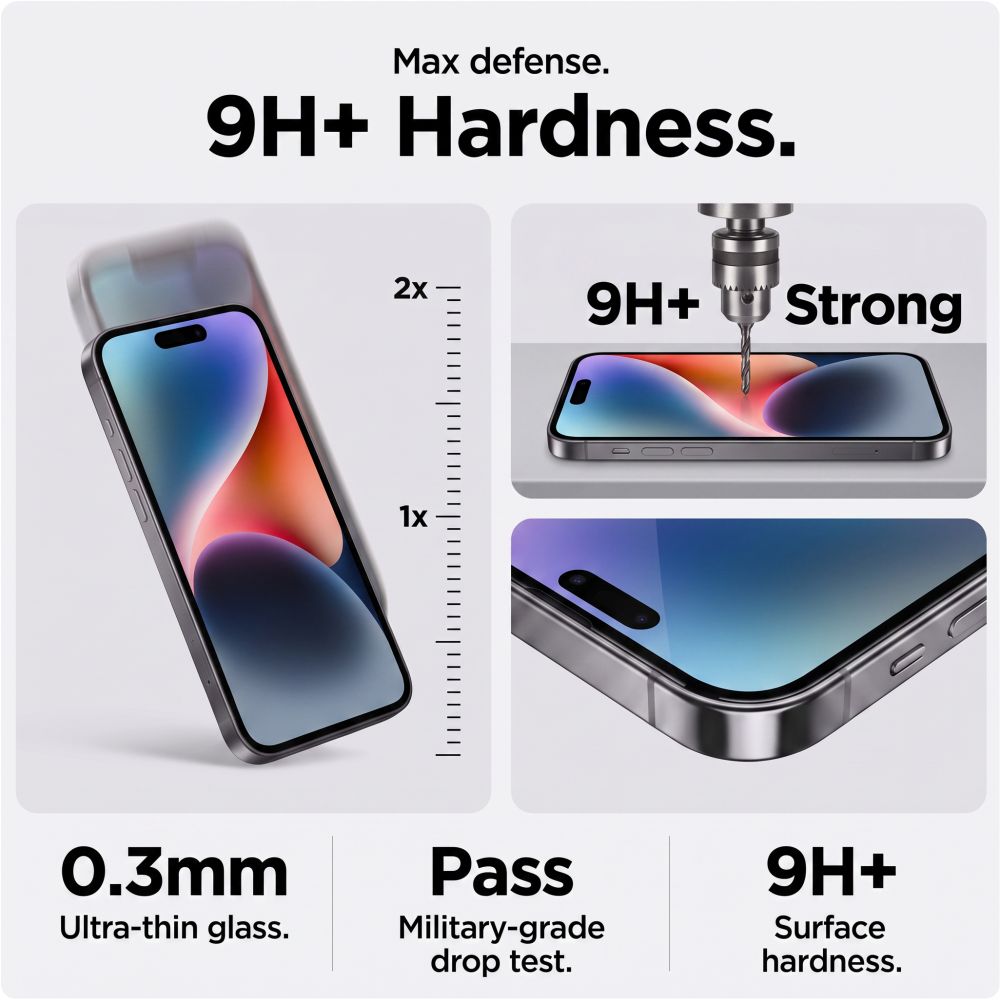 Apsauginis stiklas Tech-Protect Glass SPY+ Privacy, iPhone 18 Pro, 2 vnt. -- iPhone 18 Pro