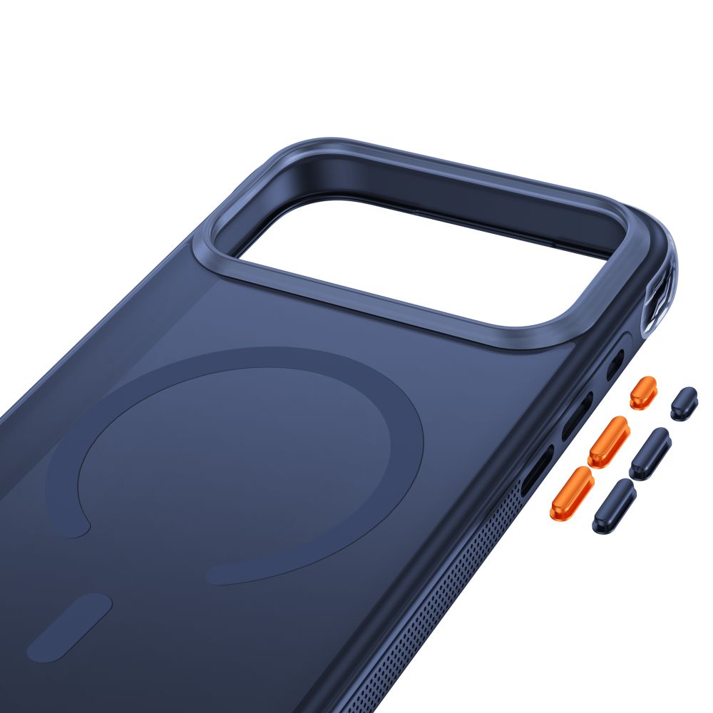 Dėklas Tech-Protect MagAir MagSafe CC iPhone 17 Pro Max / 18 Pro Max, matinis tamsiai mėlynas -- iPhone 17 Pro Max,...