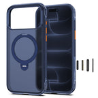 Dėklas Tech-Protect MagAir Stand MagSafe CC iPhone 17 Pro / 18 Pro, matinis tamsiai mėlynas -- iPhone 17 Pro, iPhone 18 Pro