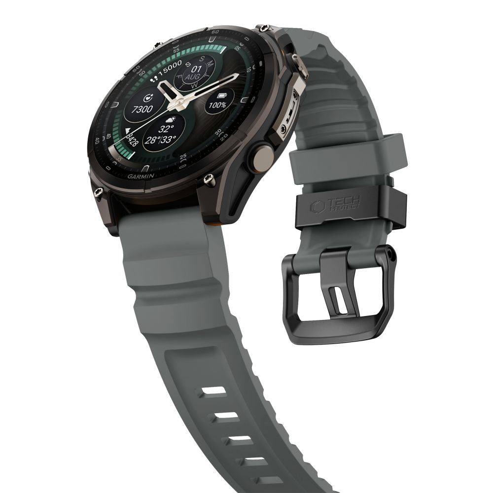 Dirželis Tech-Protect Motion Garmin Fenix 5X / 5X Plus / 6X / 6X Pro / 7X / 8 / 8 Pro / 9 / 9 Pro (47 mm), audros pilkos...
