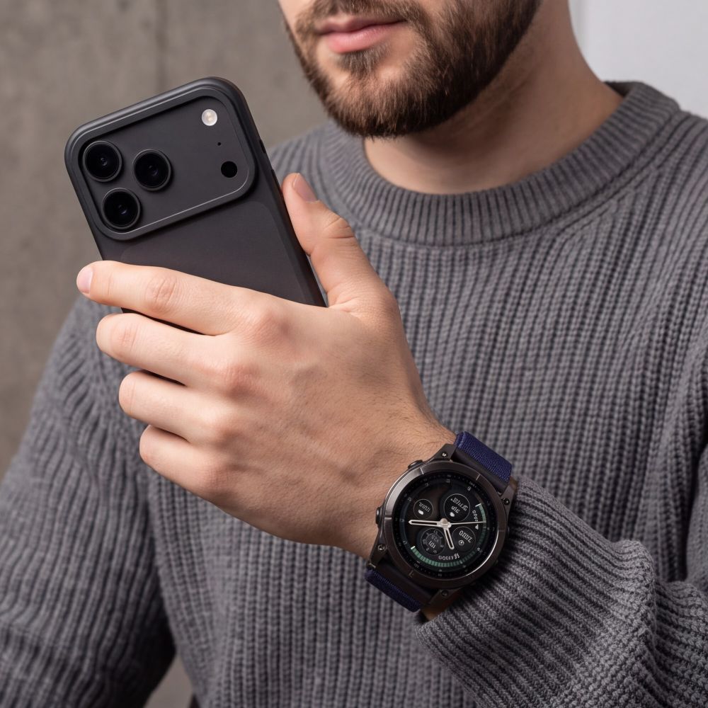 Dirželis Tech-Protect NylonLoop Garmin Fenix 5X / 5X Plus / 6X / 6X Pro / 7X / 8 / 8 Pro / 9 / 9 Pro (51 mm), tamsiai...