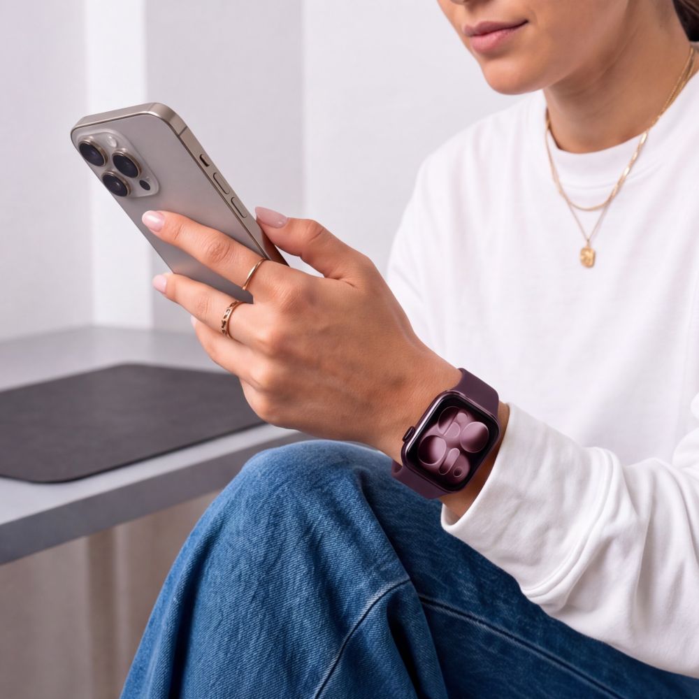 Dirželis Tech-Protect Silicone Apple Watch 8 / 9 / 10 / 11 / 12 / SE (40 / 41 / 42 mm), tamsiai bordo -- Apple Watch 8...