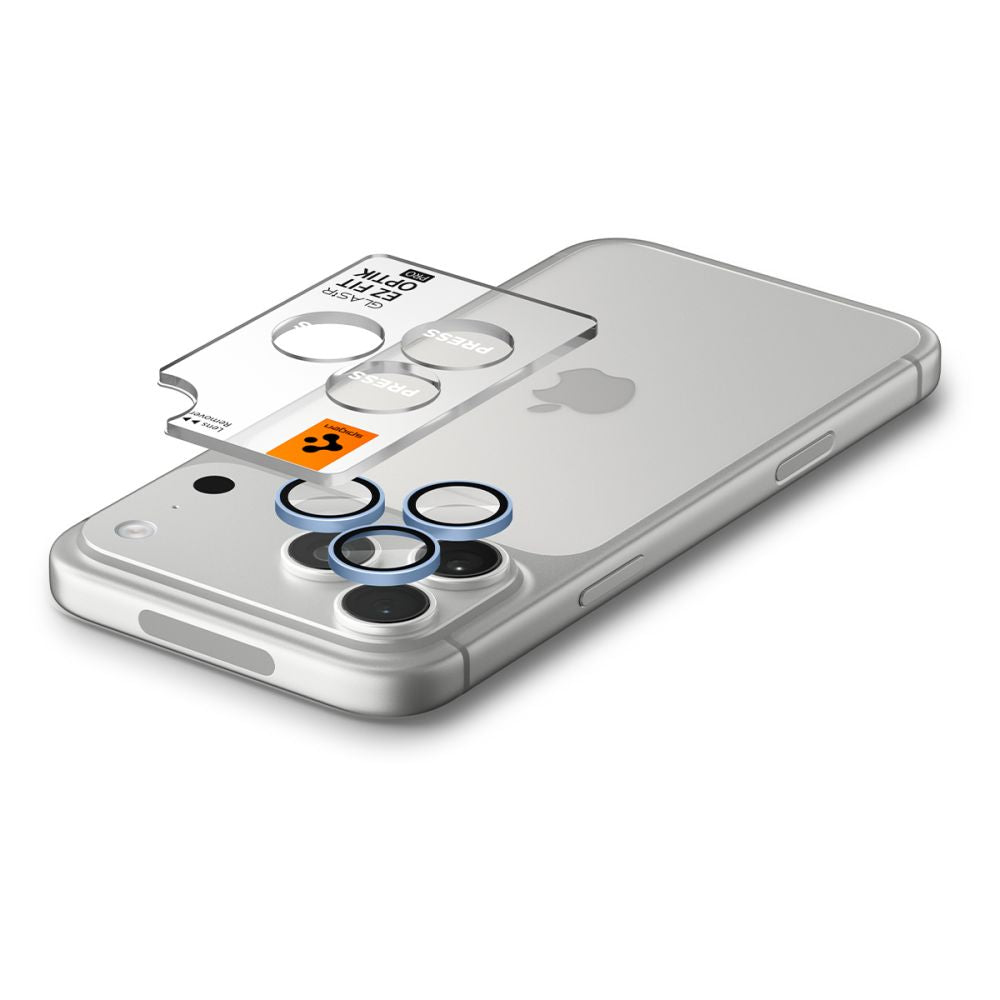 Kameros apsauginis stiklas Spigen Optik Pro Glas.tR EZ Fit iPhone 18 Pro / 18 Pro Max 2 vnt., šviesiai mėlynas -- iPhone...