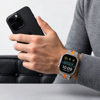 Dirželis Tech-Protect Stainless Apple Watch 8 / 9 / 10 / 11 / 12 / SE / Ultra (44 / 45 / 46 / 49 mm), Titanium / Orange...