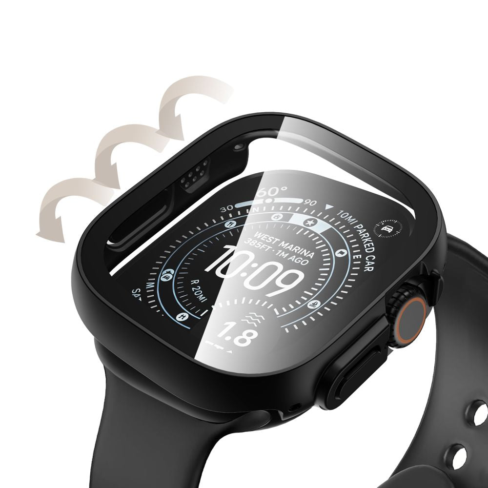 Dėklas Tech-Protect Defense Apple Watch Ultra 1 / 2 / 3 / 4 (49 mm), 2 vnt., juodas ir skaidrus -- Apple Watch Ultra 1...